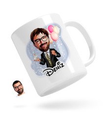 Kişiye Özel Erkek Doğum Günü Karikatürlü Beyaz Kupa Bardak-3