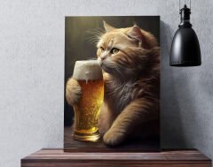 BK Gift  Beer Tasarımlı Kanvas Tablo-1 50x70cm Ev Dekorasyonu, Ev Hediyesi