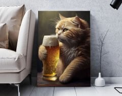 BK Gift  Beer Tasarımlı Kanvas Tablo-1 50x70cm Ev Dekorasyonu, Ev Hediyesi