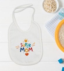 Mom Tasarımlı Bebek Body Zıbın ve Mama Önlüğü Hediye Seti - Model 1