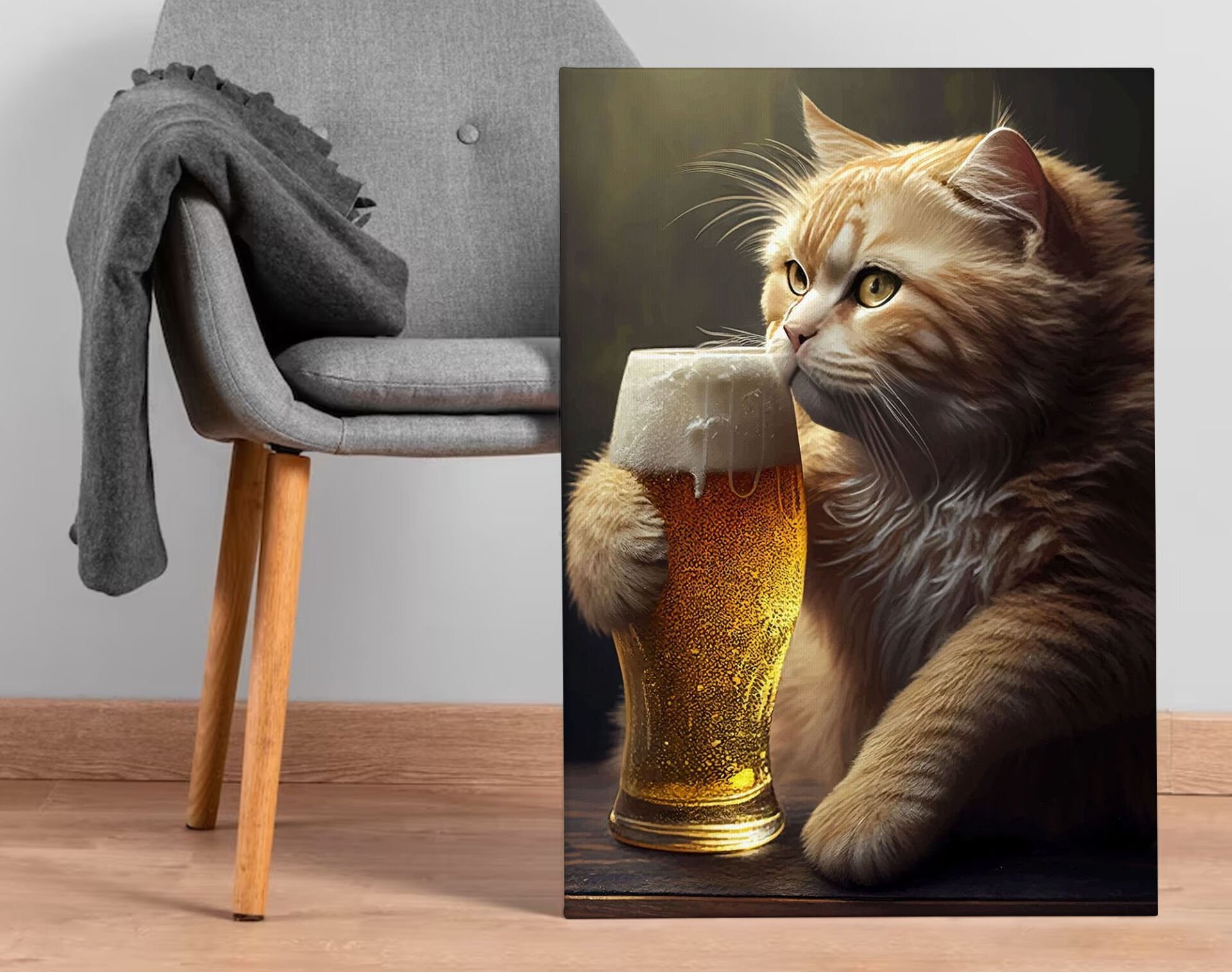 BK Gift  Beer Tasarımlı Kanvas Tablo-1 30x50cm Ev Dekorasyonu, Ev Hediyesi