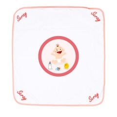 Sublimasyon Bebek Battaniyesi - Pembe Biyeli