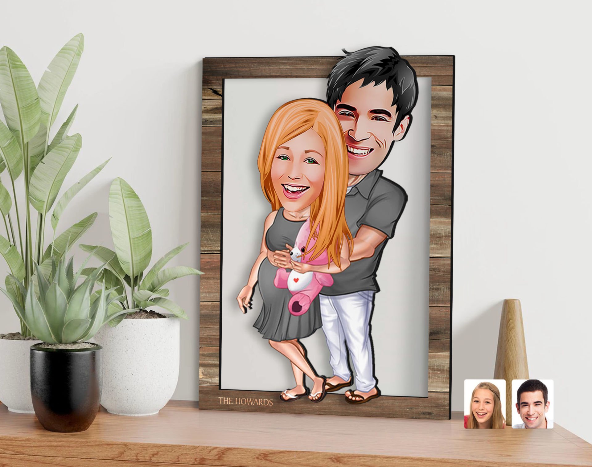 BK Gift Kişiye Özel Bebek Süprizi Karikatürlü 3D Ahşap Tablo, Sevgiliye Hediye, Arkadaşa Hediye, Yıl Dönümü Hediyesi, Doğum Günü Hediyesi-1