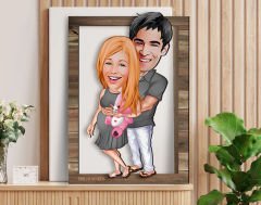 BK Gift Kişiye Özel Bebek Süprizi Karikatürlü 3D Ahşap Tablo, Sevgiliye Hediye, Arkadaşa Hediye, Yıl Dönümü Hediyesi, Doğum Günü Hediyesi-1