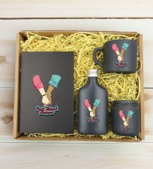 BK Gift Kişiye Özel İsimli DTF Best Friend Temalı Antrasit Defter & Kahve Fincanı & Kolonya & Mum Hediye Seti-5, Arkadaşa Hediye, Doğum Günü Hediyesi