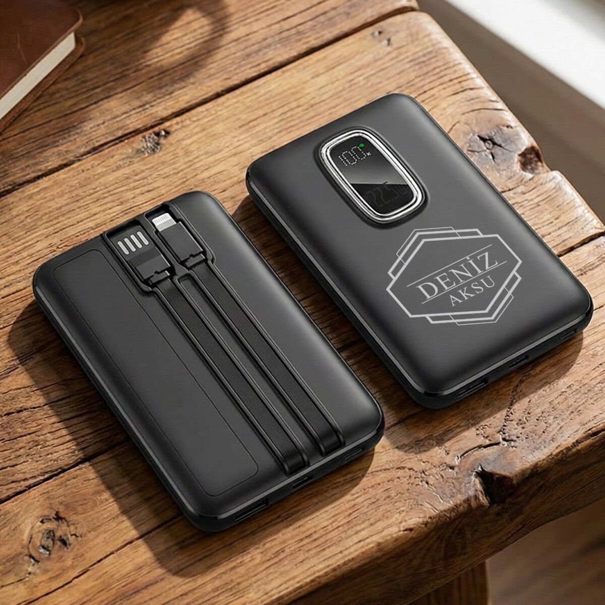 BK Gift Kişiye Özel İsimli 10.000 mAh Powerbank PB-4019 -4, Dijital Ekranlı Taşınabilir Şarj Cihazı, Kurumsal Hediye