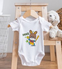BK Kids Kişiye Özel İsimli Bebek Body Zıbın ve Mama Önlüğü Hediye Seti - Model 12