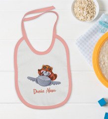 BK Kids Kişiye Özel Pembe Bebek Mama Önlüğü - Model 185