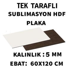 Sublimasyon Tek Taraflı 5 mm HDF Plaka 60x120 cm