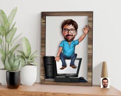 BK Gift Kişiye Özel Bilgisayar Mühendisi Karikatürlü 3D Ahşap Tablo, Sevgiliye Hediye, Arkadaşa Hediye, Yıl Dönümü Hediyesi, Doğum Günü Hediyesi-1