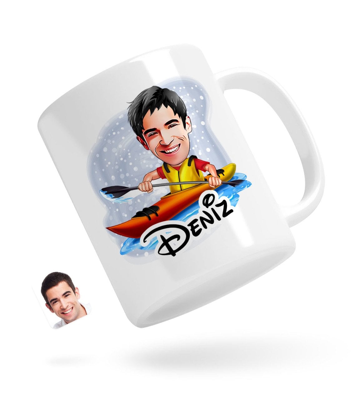 Kişiye Özel Erkek Kanocu Karikatürlü Beyaz Kupa Bardak-1
