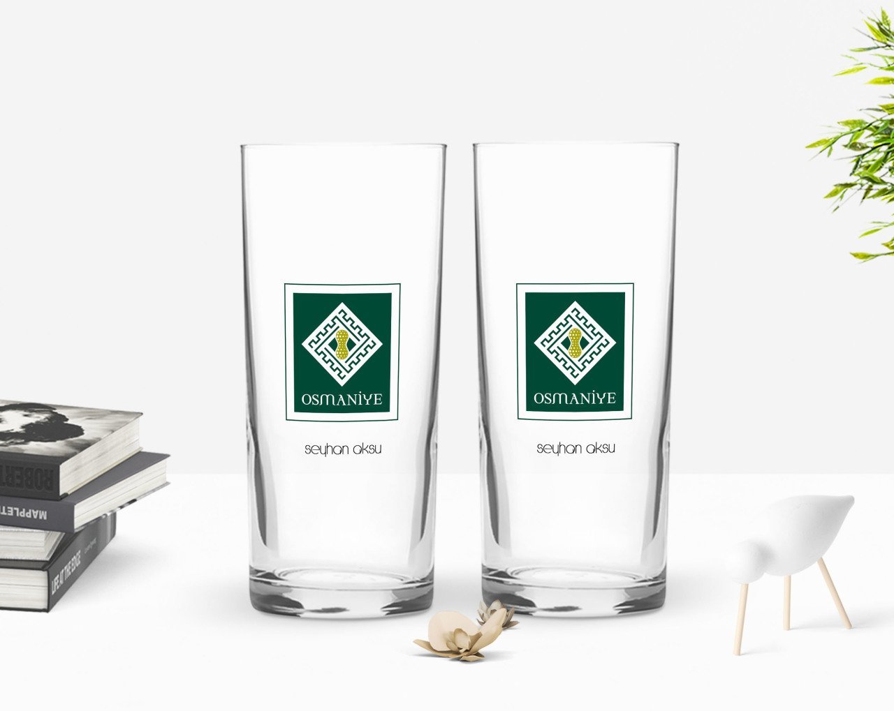 Kişiye Özel Renkli Baskılı Osmaniye Tasarımlı Turistik İkili Rakı Bardağı Seti-1