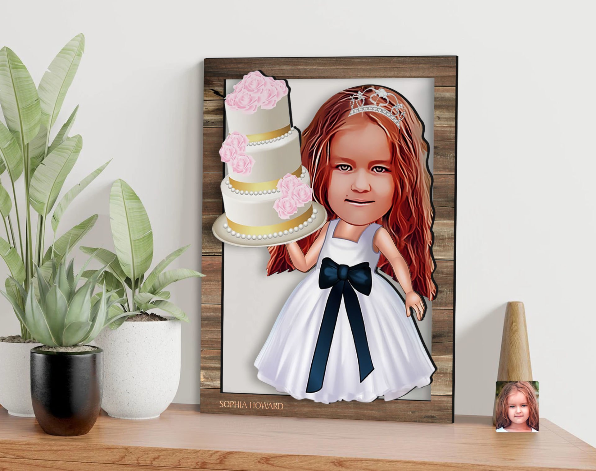 BK Gift Kişiye Özel Çocuk Doğum Günü Karikatürlü 3D Ahşap Tablo, Sevgiliye Hediye, Arkadaşa Hediye, Yıl Dönümü Hediyesi, Doğum Günü Hediyesi-1