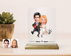 Kişiye Özel Sevgililer Karikatürlü Çerçeve-15
