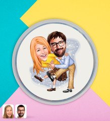 Kişiye Özel Sevgililer Karikatürlü Dev Boy Haribo Minis Kovası (10gx100adet) Model 102