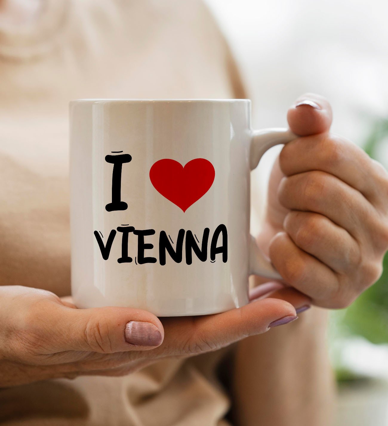 BK Gift I Love Vienna Tasarımlı Beyaz Kupa Bardak