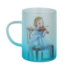 Sublimasyon Buzlu Mavi Çay Fincanı - Kutulu