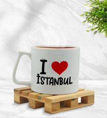 BK Gift I Love Şehir Serisi Middle Beyaz Kupa Bardak