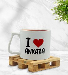 BK Gift I Love Şehir Serisi Middle Beyaz Kupa Bardak