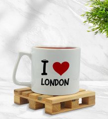 BK Gift I Love Şehir Serisi Middle Beyaz Kupa Bardak