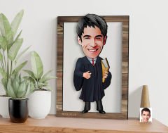 BK Gift Kişiye Özel Erkek Avukat Karikatürlü 3D Ahşap Tablo, Sevgiliye Hediye, Arkadaşa Hediye, Yıl Dönümü Hediyesi, Doğum Günü Hediyesi-1