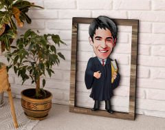 BK Gift Kişiye Özel Erkek Avukat Karikatürlü 3D Ahşap Tablo, Sevgiliye Hediye, Arkadaşa Hediye, Yıl Dönümü Hediyesi, Doğum Günü Hediyesi-1