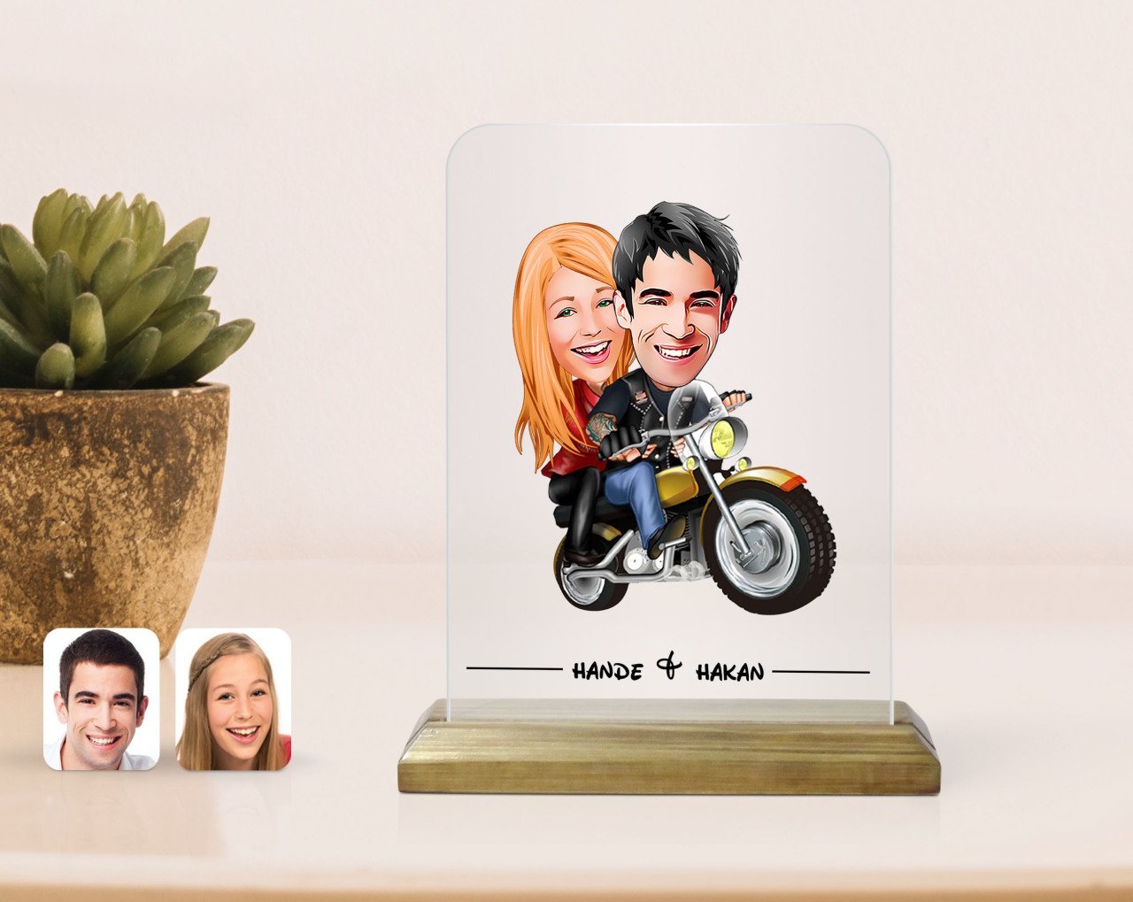 Kişiye Özel Sevgililer Karikatürlü Çerçeve-17
