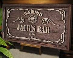 BK Gift Özel Yapım İsimli Kabartma Figür Temalı Meşe Ağacı Ahşap Bar Tablosu, Ev Dekorasyonu, Duvar Dekoru, Bar Tablo-7