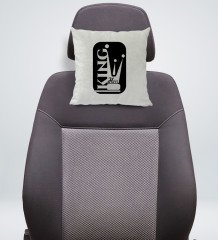 Kişiye Özel İsimli King Tasarımlı Kare Araç Koltuk Yastığı-1