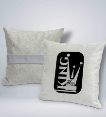 Kişiye Özel İsimli King Tasarımlı Kare Araç Koltuk Yastığı-1