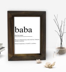 BK Gift Baba Godfather Tasarımlı Dekoratif Doğal Masif Ahşap Çerçeve 15x20cm-11