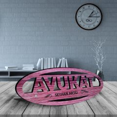 Kişiye Özel Mesleki Avukat Ahşap Masa İsimliği (Model E9)