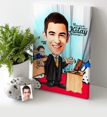 Kişiye Özel Bay Avukat Karikatür Kanvas Tablo (30 x 50 cm.) 3