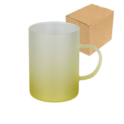 Sublimasyon Buzlu Sarı Çay Fincanı - Kutulu