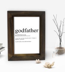 BK Gift Baba Godfather Tasarımlı Dekoratif Doğal Masif Ahşap Çerçeve 15x20cm-14