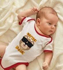 BK Kids Little Boss Tasarımlı Kırmızı Bebek Body Zıbın-3