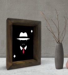 BK Gift Baba Godfather Tasarımlı Dekoratif Doğal Masif Ahşap Çerçeve 15x20cm-16