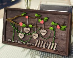 BK Gift Özel Yapım Anneler Günü Kabartma Figür Temalı Meşe Ağacı Tablo, Ev Dekorasyonu, Duvar Dekoru, Anneye Hediye-1