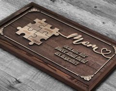 BK Gift Özel Yapım Anneler Günü Kabartma Figür Temalı Meşe Ağacı Tablo, Ev Dekorasyonu, Duvar Dekoru, Anneye Hediye-2