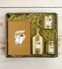 BK Gift Kişiye Özel İsimli DTF Best Friend Temalı Gold Defter & Kahve Fincanı & Kolonya & Mum Hediye Seti-4, Arkadaşa Hediye, Doğum Günü Hediyesi