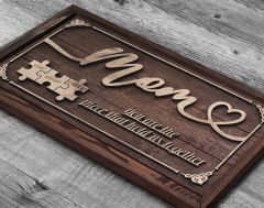 BK Gift Özel Yapım Anneler Günü Kabartma Figür Temalı Meşe Ağacı Tablo, Ev Dekorasyonu, Duvar Dekoru, Anneye Hediye-3