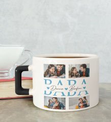 BK Gift Kişiye Özel Fotoğraflı Babalar Günü Tasarımlı Siyah Kulplu Çay & Kahve Fincanı-2, Babaya Hediye, Babalar Günü Hediyesi