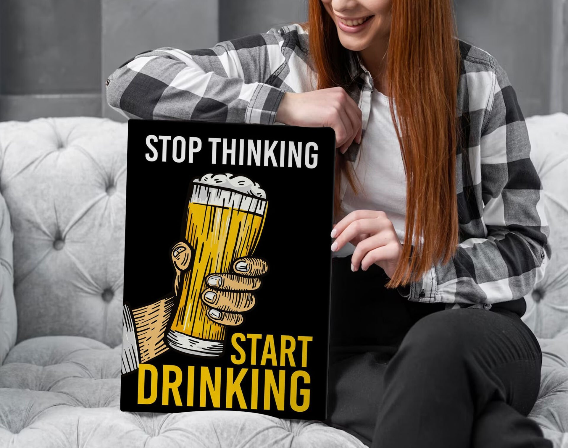 BK Gift  Beer Tasarımlı Kanvas Tablo-7 70x100cm Ev Dekorasyonu, Ev Hediyesi