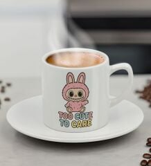 BK Gift Sevimli Canavar Tasarımlı Tasarımlı Türk Kahvesi Fincanı-9, Arkadaşa Hediye, Sevgiliye Hediye, Doğum Günü Hediyesi