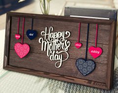 BK Gift Özel Yapım Anneler Günü Kabartma Figür Temalı Meşe Ağacı Tablo, Ev Dekorasyonu, Duvar Dekoru, Anneye Hediye-5