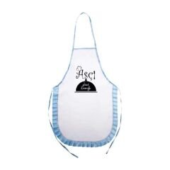Sublimasyon Mutfak Önlüğü - Mavi Fırfırlı