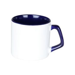 Sublimasyon Porselen Sapı ve İçi Lacivert Mocha Kupa - Kutulu