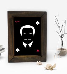 Kişiye Özel İsimli Baba Godfather Tasarımlı Dekoratif Doğal Masif Ahşap Çerçeve 15x20cm-15