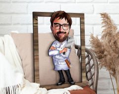 BK Gift Kişiye Özel Erkek Chef Karikatürlü 3D Ahşap Tablo, Sevgiliye Hediye, Arkadaşa Hediye, Yıl Dönümü Hediyesi, Doğum Günü Hediyesi-20