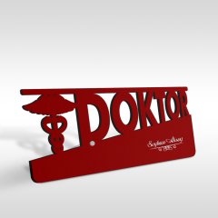 Kişiye Özel Mesleki Doktor Ahşap Masa İsimliği (Model E3)